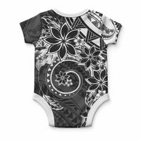Polynesian Pattern With Plumeria Flowers Baby Onesie Black LT05 - Polynesian Pride