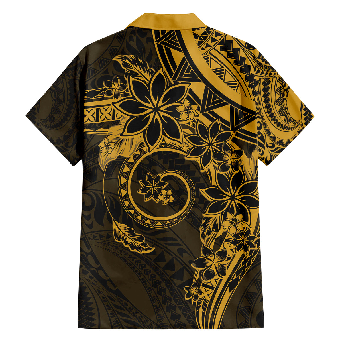 Polynesian Sunset Plumeria Family Matching Long Sleeve Bodycon Dress and Hawaiian Shirt Gold Polynesian Tattoo LT05 - Polynesian Pride