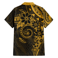 Polynesian Sunset Plumeria Family Matching Off The Shoulder Long Sleeve Dress and Hawaiian Shirt Gold Polynesian Tattoo LT05 - Polynesian Pride