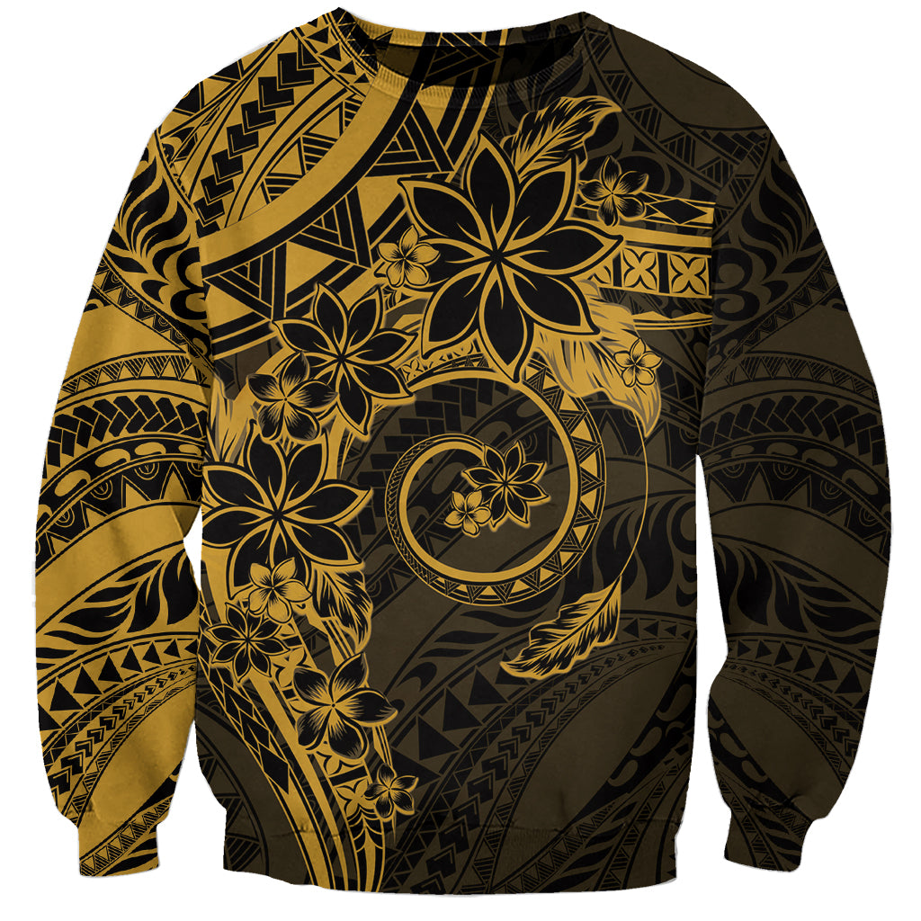 Polynesian Sunset Plumeria Sweatshirt Gold Polynesian Tattoo