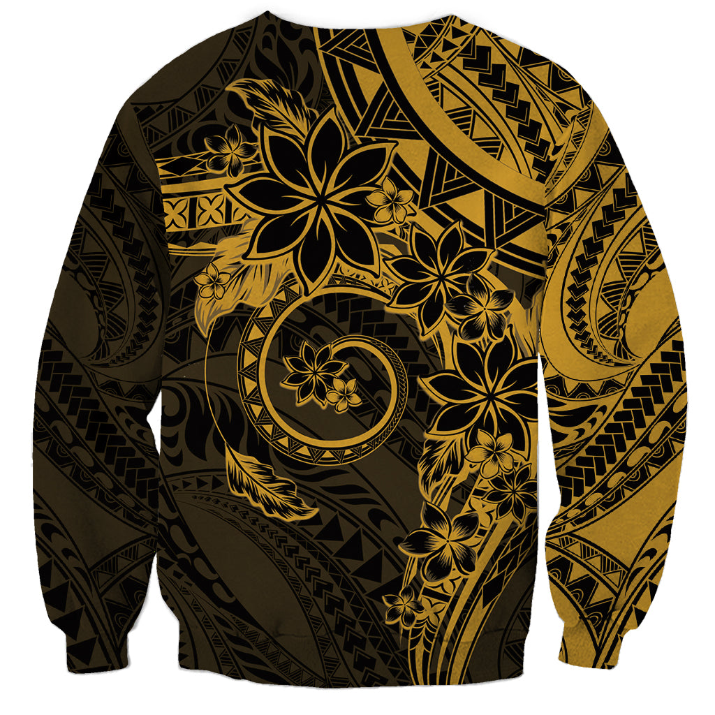 Polynesian Sunset Plumeria Sweatshirt Gold Polynesian Tattoo