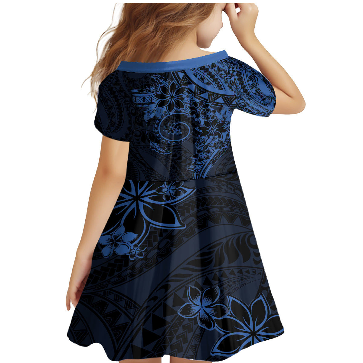 Polynesian Sunset Plumeria Family Matching Mermaid Dress and Hawaiian Shirt Navy Polynesian Tattoo LT05 - Polynesian Pride