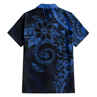 Polynesian Sunset Plumeria Family Matching Off Shoulder Short Dress and Hawaiian Shirt Navy Polynesian Tattoo LT05 - Polynesian Pride