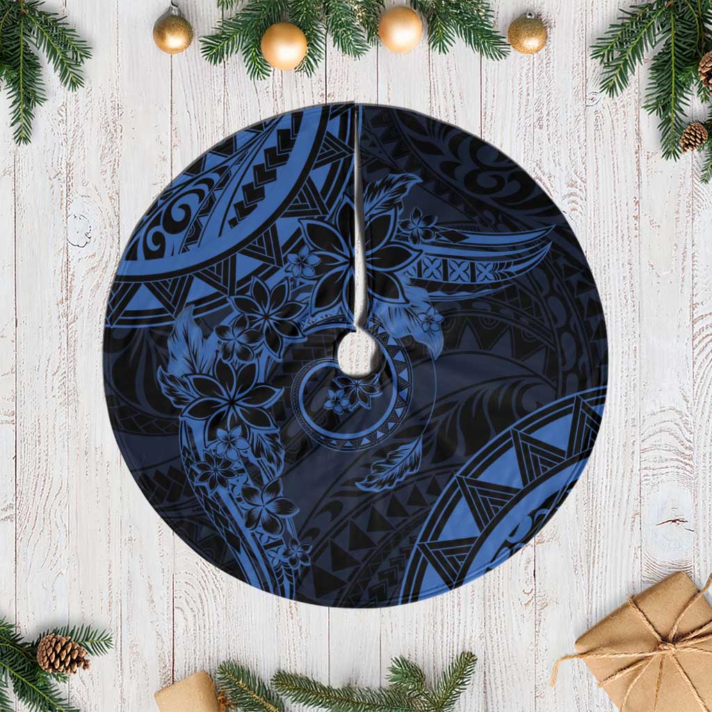 Polynesian Sunset Plumeria Tree Skirt Navy Polynesian Tattoo LT05 Casual Navy - Polynesian Pride