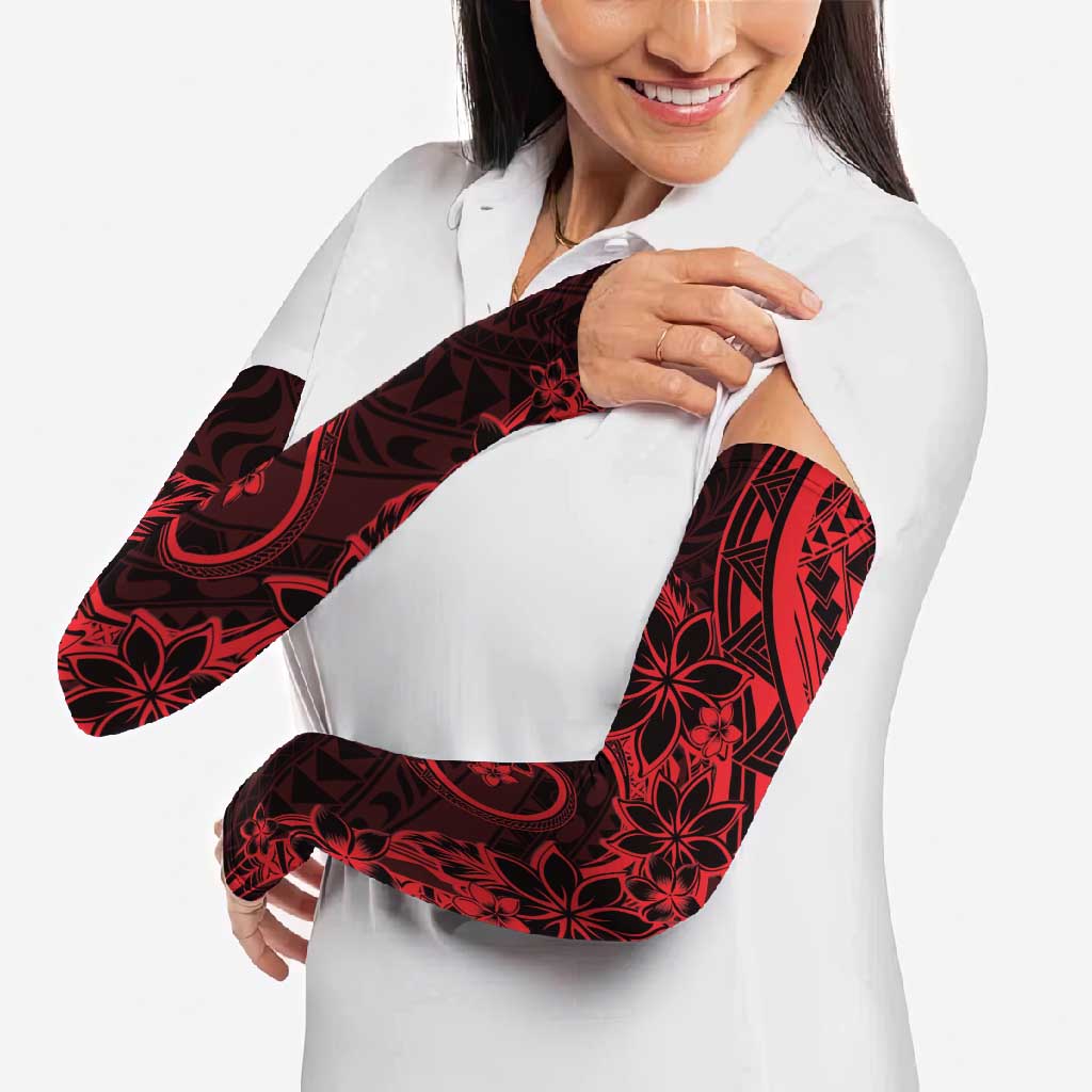 Polynesian Sunset Plumeria Arm Sleeves Red Polynesian Tattoo - Polynesian Pride