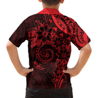 Polynesian Sunset Plumeria Family Matching Summer Maxi Dress and Hawaiian Shirt Red Polynesian Tattoo LT05 - Polynesian Pride