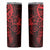 Red Polynesian Pattern With Plumeria Flowers Skinny Tumbler