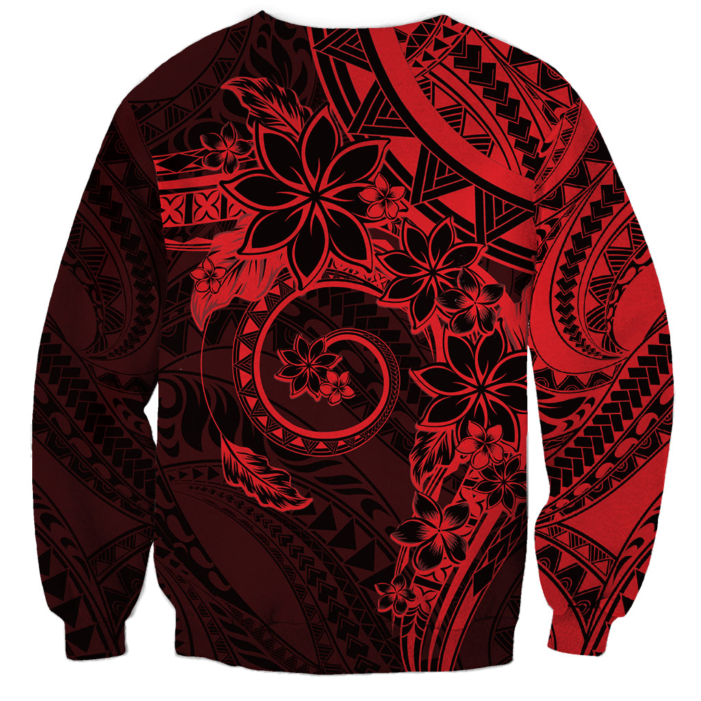 Polynesian Sunset Plumeria Sweatshirt Red Polynesian Tattoo