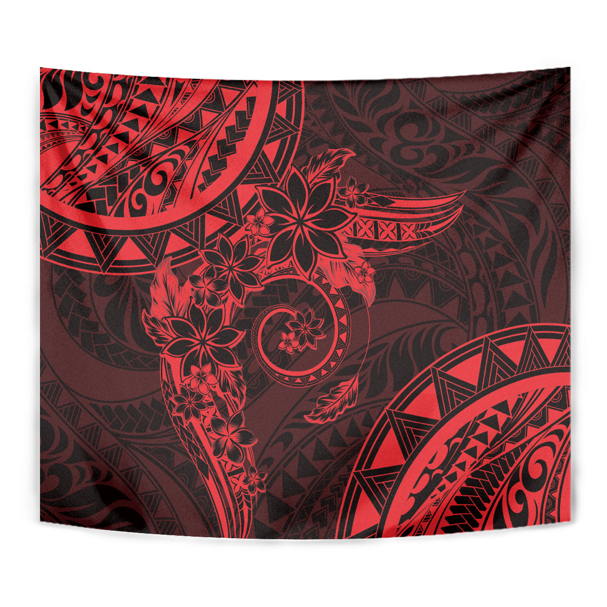 Polynesian Sunset Plumeria Tapestry Red Polynesian Tattoo