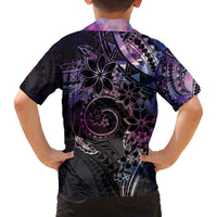 Polynesian Sunset Plumeria Family Matching Off Shoulder Short Dress and Hawaiian Shirt Galaxy Polynesian Tattoo LT05 - Polynesian Pride