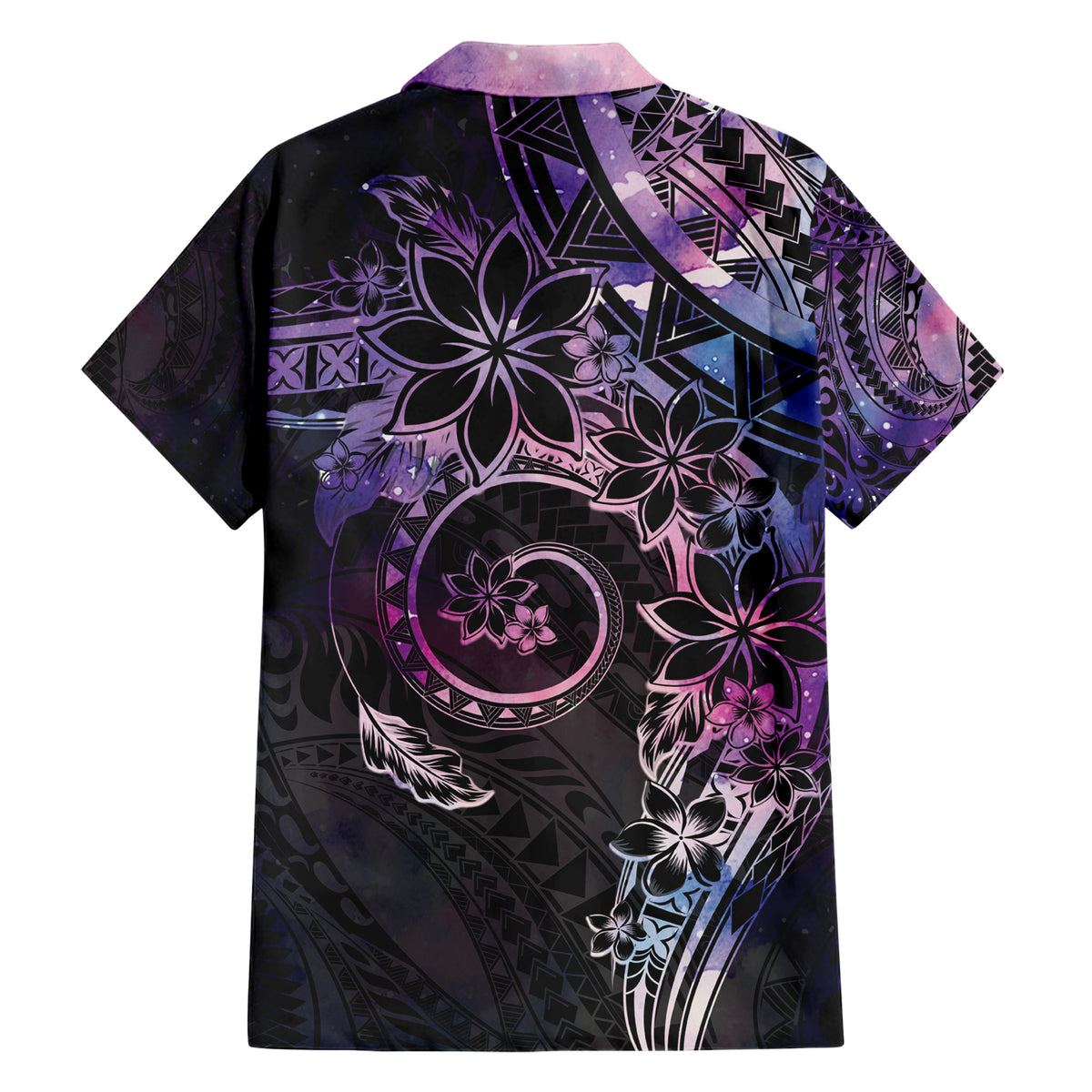Polynesian Sunset Plumeria Family Matching Short Sleeve Bodycon Dress and Hawaiian Shirt Galaxy Polynesian Tattoo LT05 - Polynesian Pride