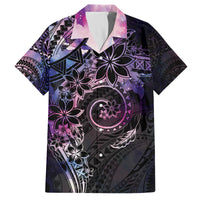 Polynesian Sunset Plumeria Family Matching Tank Maxi Dress and Hawaiian Shirt Galaxy Polynesian Tattoo LT05 Dad's Shirt - Short Sleeve Galaxy - Polynesian Pride