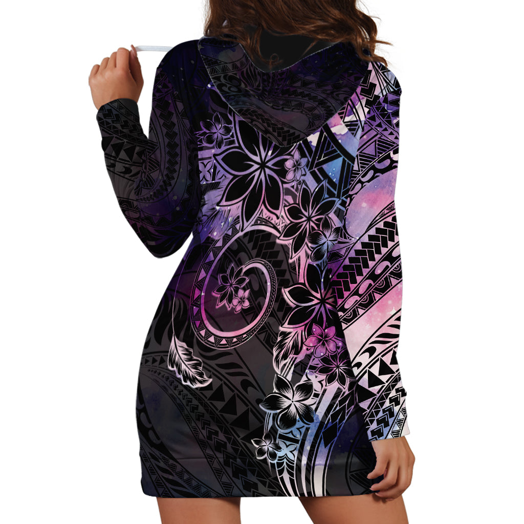 Polynesian Sunset Plumeria Hoodie Dress Galaxy Polynesian Tattoo LT05 - Polynesian Pride