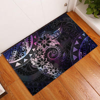 Polynesian Sunset Plumeria Rubber Doormat Galaxy Polynesian Tattoo