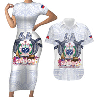 Samoa Independence Day Couples Matching Short Sleeve Bodycon Dress and Hawaiian Shirt Samoa United For A New Beginning