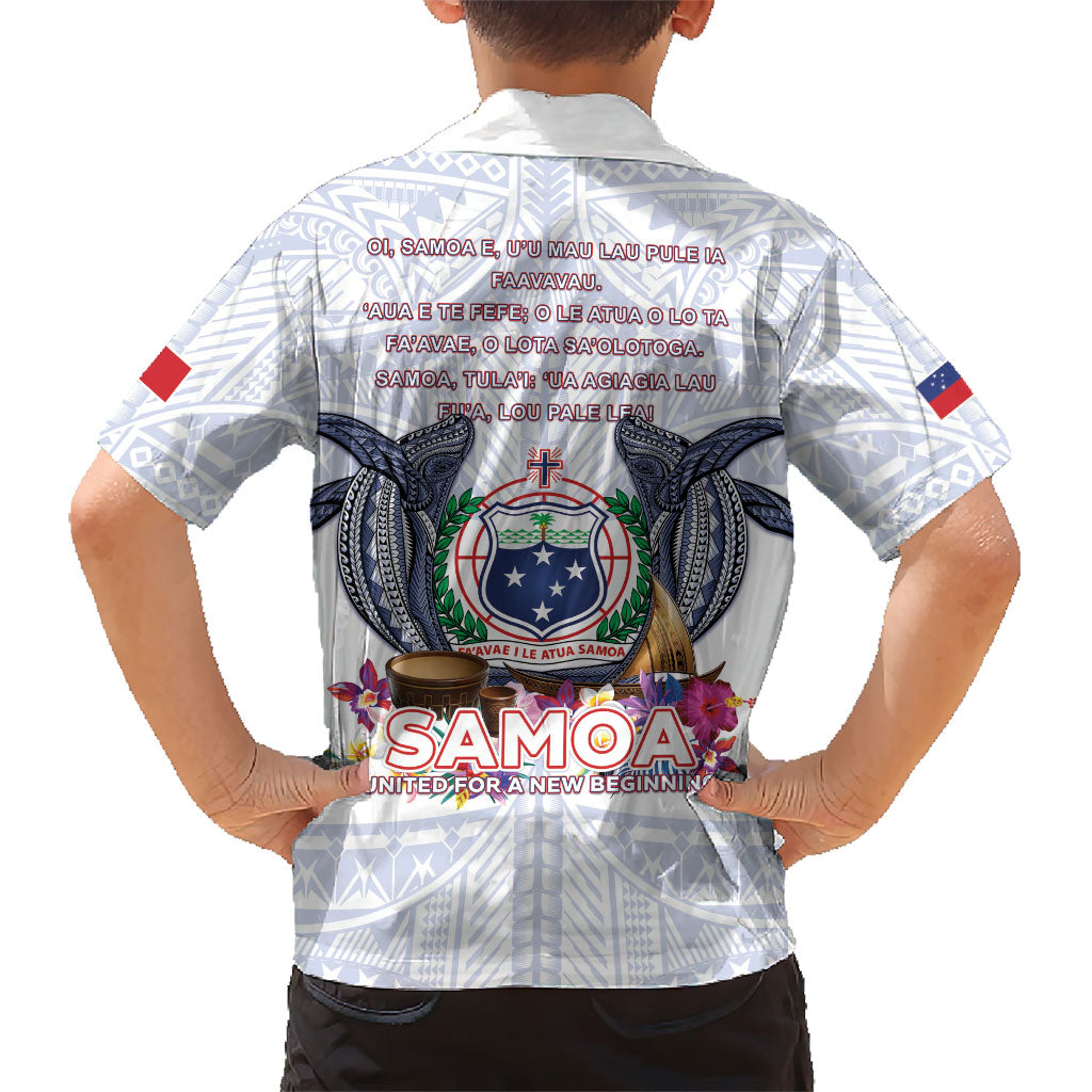 Samoa Independence Day Family Matching Off The Shoulder Long Sleeve Dress and Hawaiian Shirt Samoa United For A New Beginning