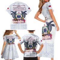 Samoa Independence Day Family Matching Short Sleeve Bodycon Dress and Hawaiian Shirt Samoa United For A New Beginning