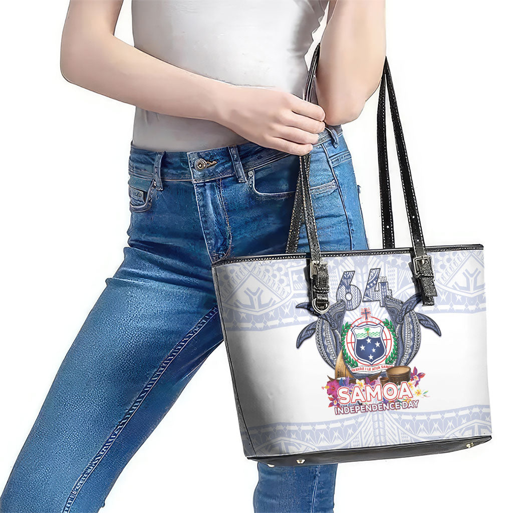 Samoa Independence Day Leather Tote Bag Samoa United For A New Beginning