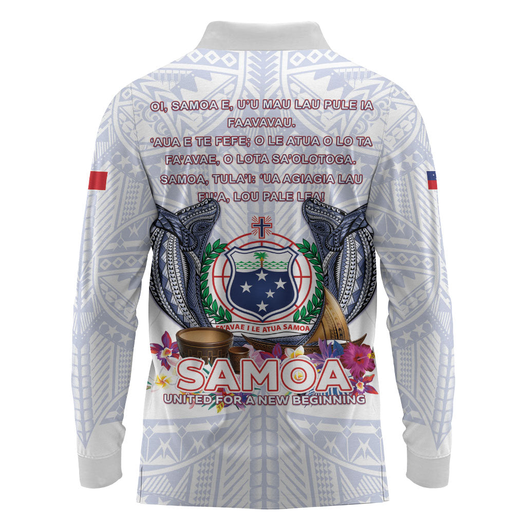Samoa Independence Day Long Sleeve Polo Shirt Samoa United For A New Beginning