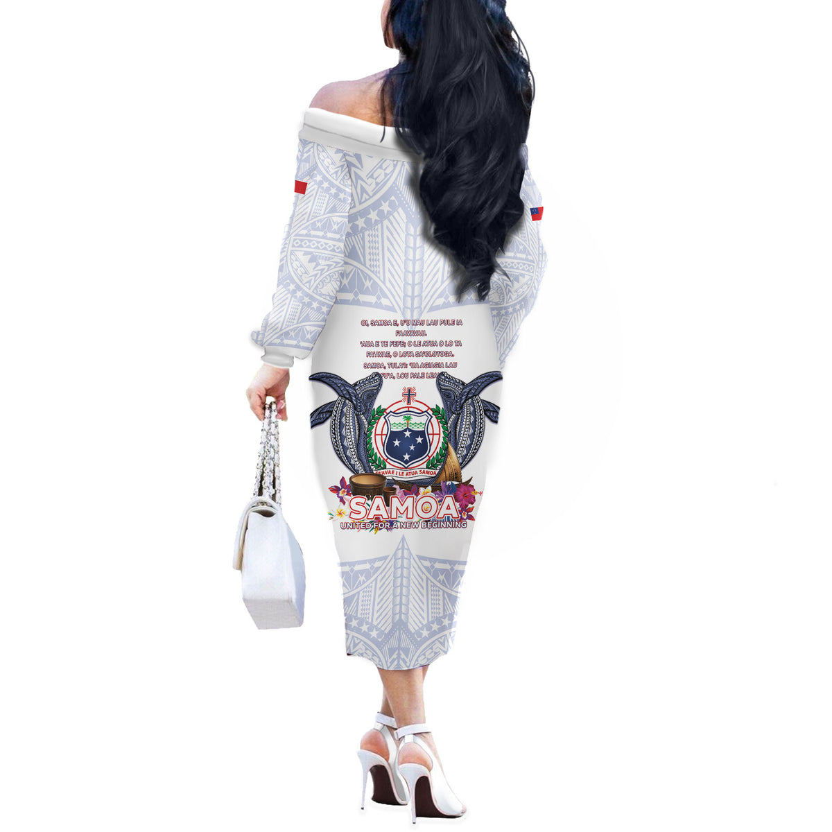 Samoa Independence Day Off The Shoulder Long Sleeve Dress Samoa United For A New Beginning