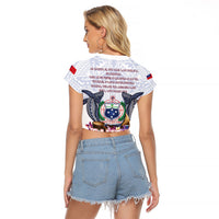 Samoa Independence Day Raglan Cropped T Shirt Samoa United For A New Beginning