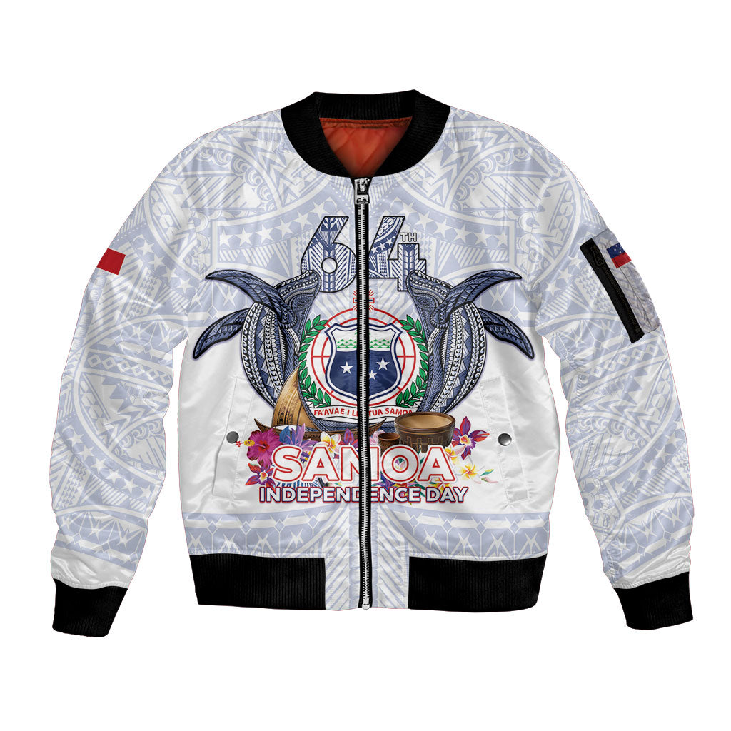Samoa Independence Day Sleeve Zip Bomber Jacket Samoa United For A New Beginning