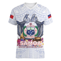 Samoa Independence Day Women V-Neck T-Shirt Samoa United For A New Beginning