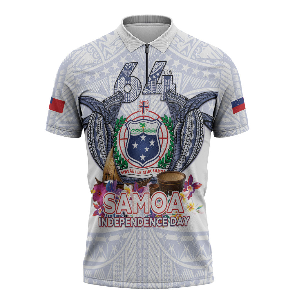 Samoa Independence Day Zipper Polo Shirt Samoa United For A New Beginning