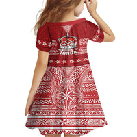 Tonga King Tupou VI Day Family Matching Off Shoulder Short Dress and Hawaiian Shirt Traditional Tongan Kupesi Pattern LT05 - Polynesian Pride