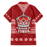 Tonga King Tupou VI Day Family Matching Off Shoulder Short Dress and Hawaiian Shirt Traditional Tongan Kupesi Pattern LT05 - Polynesian Pride