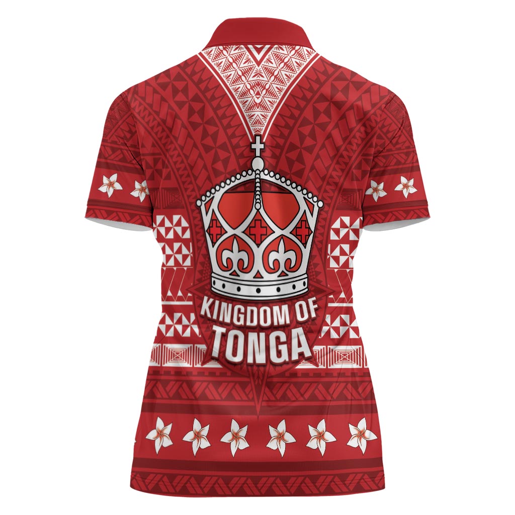 Tonga King Tupou VI Day Women Polo Shirt Traditional Tongan Kupesi Pattern LT05 - Polynesian Pride