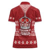 Tonga King Tupou VI Day Women Polo Shirt Traditional Tongan Kupesi Pattern LT05 - Polynesian Pride