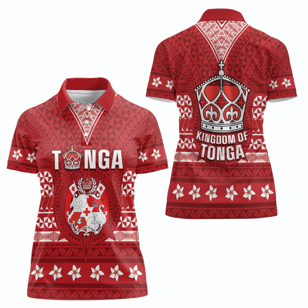 Tonga King Tupou VI Day Women Polo Shirt Traditional Tongan Kupesi Pattern LT05 - Polynesian Pride