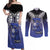 Custom Fiji Drua Couples Matching Off Shoulder Maxi Dress and Long Sleeve Button Shirt Fijian Tapa Pattern