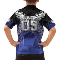 Custom Fiji Drua Family Matching Off Shoulder Maxi Dress and Hawaiian Shirt Fijian Tapa Pattern