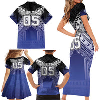 Custom Fiji Drua Family Matching Short Sleeve Bodycon Dress and Hawaiian Shirt Fijian Tapa Pattern LT05 - Polynesian Pride