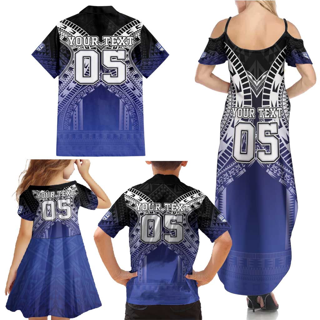Custom Fiji Drua Family Matching Summer Maxi Dress and Hawaiian Shirt Fijian Tapa Pattern