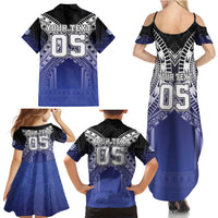 Custom Fiji Drua Family Matching Summer Maxi Dress and Hawaiian Shirt Fijian Tapa Pattern