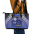 Fiji Drua Leather Tote Bag Fijian Tapa Pattern