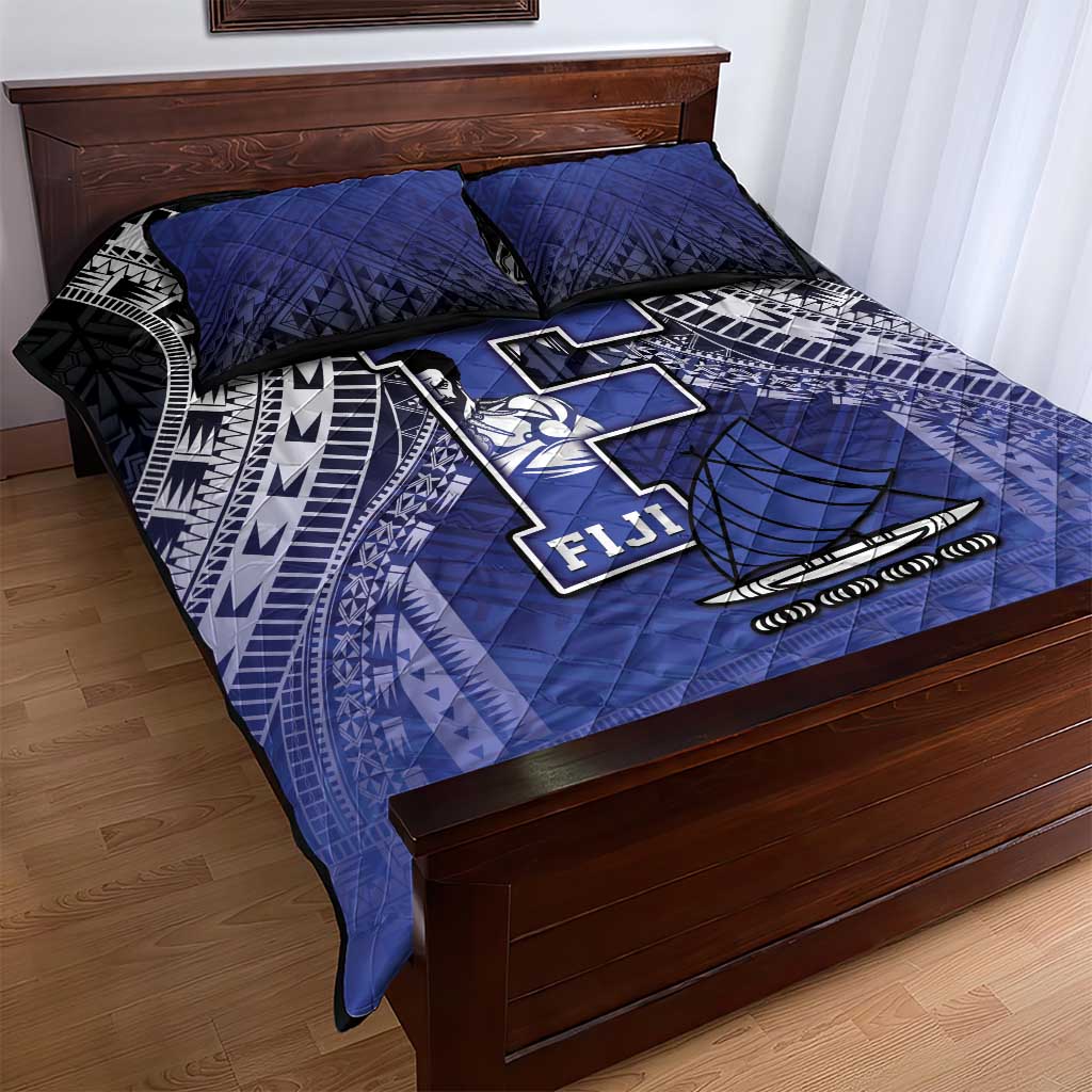 Fiji Drua Quilt Bed Set Fijian Tapa Pattern