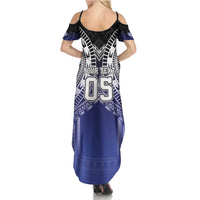 Custom Fiji Drua Summer Maxi Dress Fijian Tapa Pattern