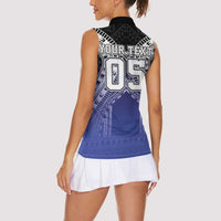 Custom Fiji Drua Women Sleeveless Polo Shirt Fijian Tapa Pattern