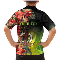 Aboriginal Dot Art Vanuatu Personalised Family Matching Mermaid Dress and Hawaiian Shirt Tropical Flowers LT05 - Polynesian Pride