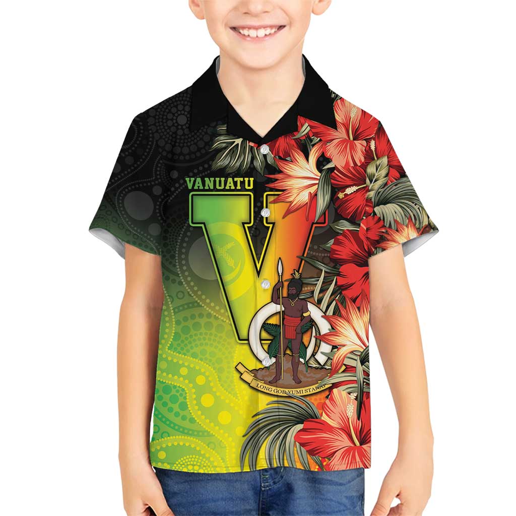 Aboriginal Dot Art Vanuatu Personalised Family Matching Summer Maxi Dress and Hawaiian Shirt Tropical Flowers