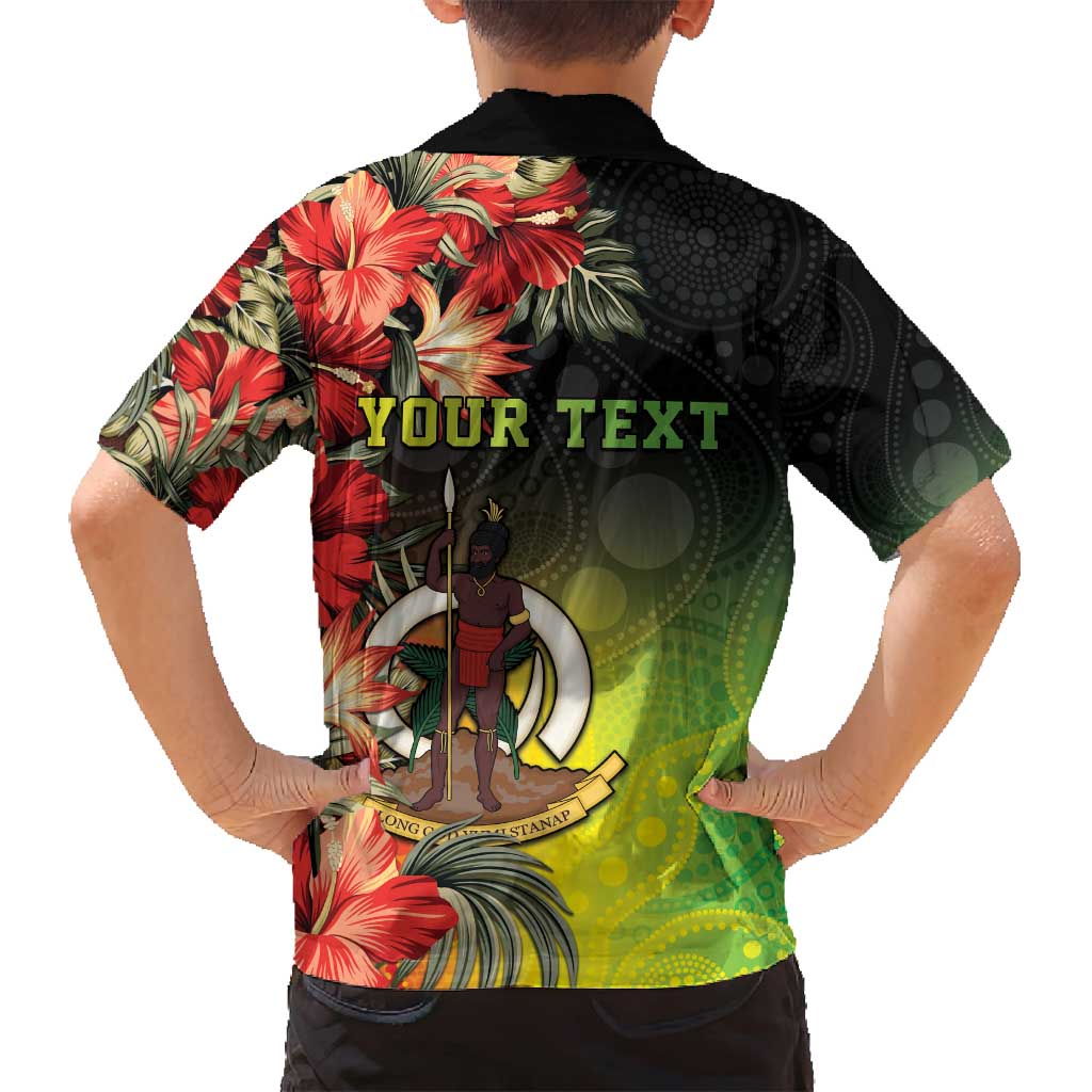 Aboriginal Dot Art Vanuatu Personalised Family Matching Tank Maxi Dress and Hawaiian Shirt Tropical Flowers