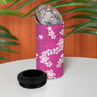 Hawaii Monstera Deliciosa 4 in 1 Can Cooler Tumbler Pink Plumeria Polynesian Pattern LT05 - Polynesian Pride