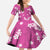 Hawaii Monstera Deliciosa Family Matching Off The Shoulder Long Sleeve Dress and Hawaiian Shirt Pink Plumeria Polynesian Pattern - Polynesian Pride