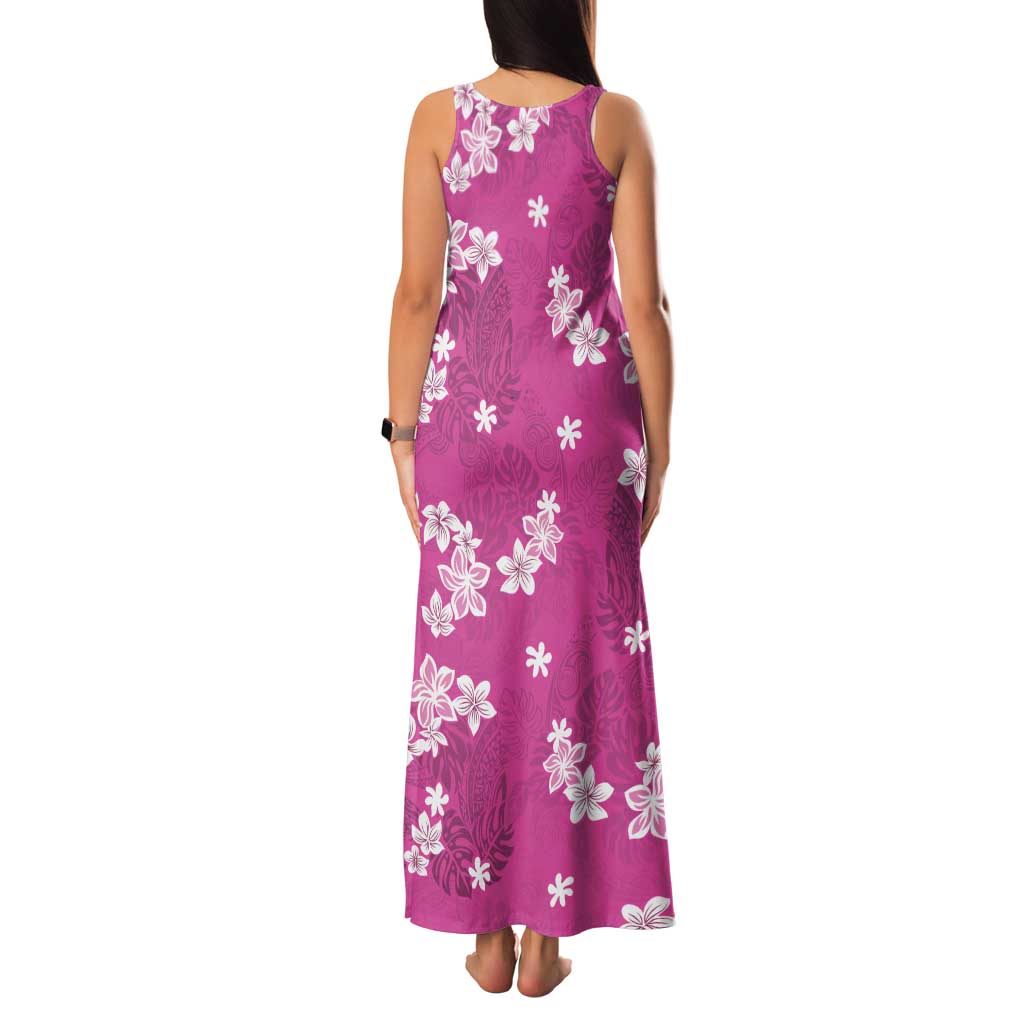 Hawaii Monstera Deliciosa Family Matching Tank Maxi Dress and Hawaiian Shirt Pink Plumeria Polynesian Pattern LT05 - Polynesian Pride