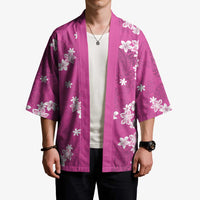 Hawaii Monstera Deliciosa Kimono Pink Plumeria Polynesian Pattern - Polynesian Pride