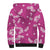 Hawaii Monstera Deliciosa Sherpa Hoodie Pink Plumeria Polynesian Pattern - Polynesian Pride